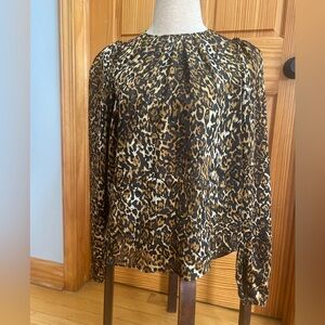 Ronny Kobo Collection Black and Brown Animal Print Blouse